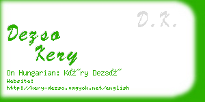 dezso kery business card